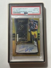 2017 Panini Select T.J. TJ Watt Gold Prizm RPA Rookie RC Patch Auto /10 PSA 8