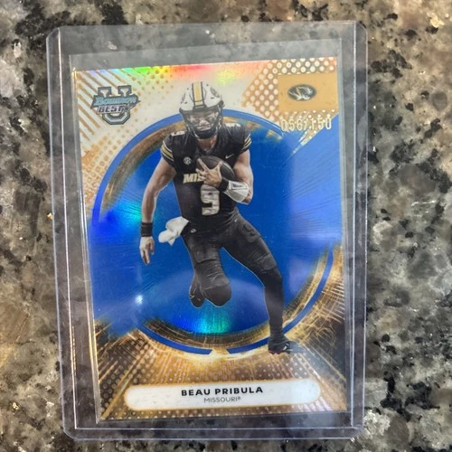 2025 Bowman Best University Football Blue Refractor Beau Pribula #12