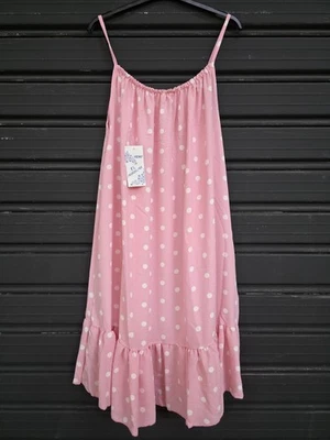 Pink Polka Dot Ruffle Sundress – Spaghetti Strap Summer Dress - Imagen 1 de 3