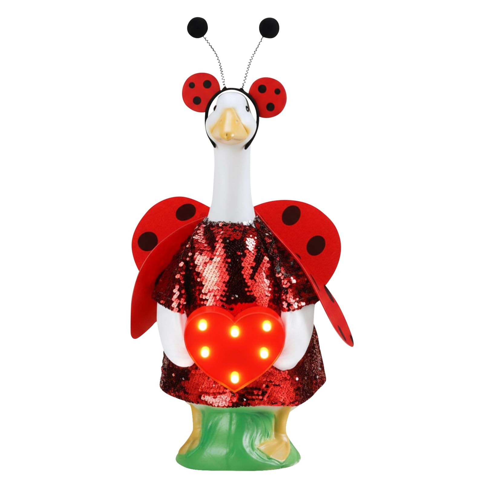 Porch Goose Outfit Bee Goose Dress Clothes with Red Headband and Wide Hat Cos...