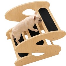 Wood Dog Stairs for Bed,YellowMaple GrainPattern