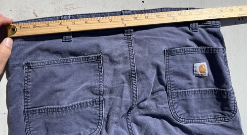 Pantalones Carhartt para hombre azules lisos 36x30 uniforme ropa de trabajo ropa de calle construcción - Imagen 3 de 12