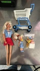 Vtg 1995 Shoppin’ Fun Barbie  And Kelly w/ Shopping Cart Food Accessories Mattel