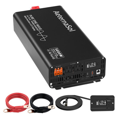 AeternaSol 3000W Running / 6000W Peak 12v to 110v 120v Power Inverter US STOCK
