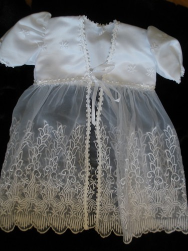 New Baby Girl Christening Baptism Formal Dress Gown size 18-30 M White - Picture 3 of 8