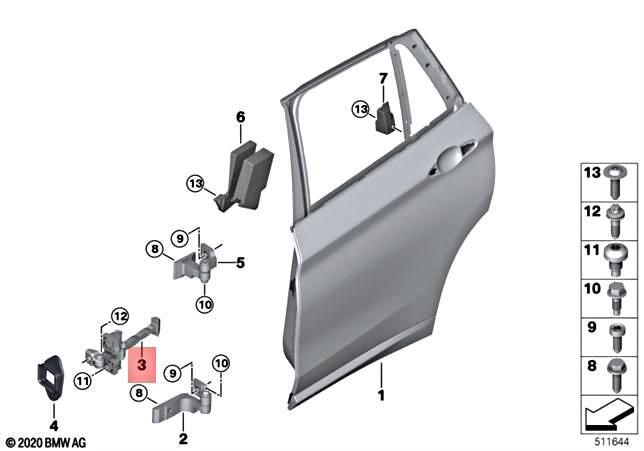 Genuine BMW X1 F48 X1 16d 18d 18dX 18i 20d 20dX 20i Rear Door 