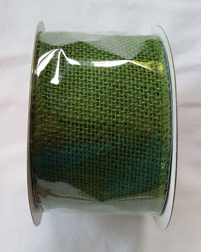 NIP Burlap Ribbon Roll 2.5" x 15' Green color for Crafts & Seasonal Decorations - Picture 2 of 4