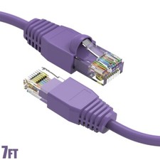 7FT Cat6A RJ45 Ethernet LAN Network Cable UTP Copper Wire Gold 24AWG Purple
