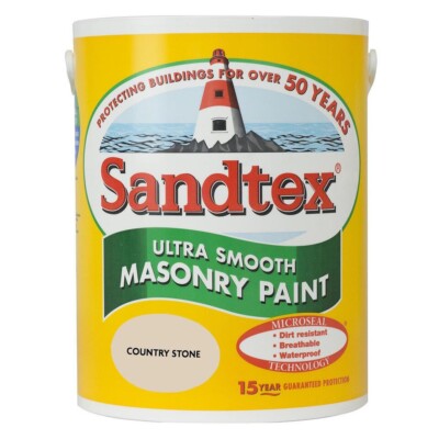 Sandtex Mauerfarbe 5L ultra glatte Qualität wasserfest Landstein