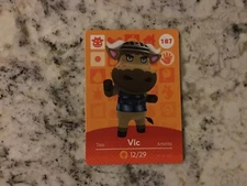 VIC 187 Animal Crossing Amiibo Authentic Nintendo Mint Card From Series 2