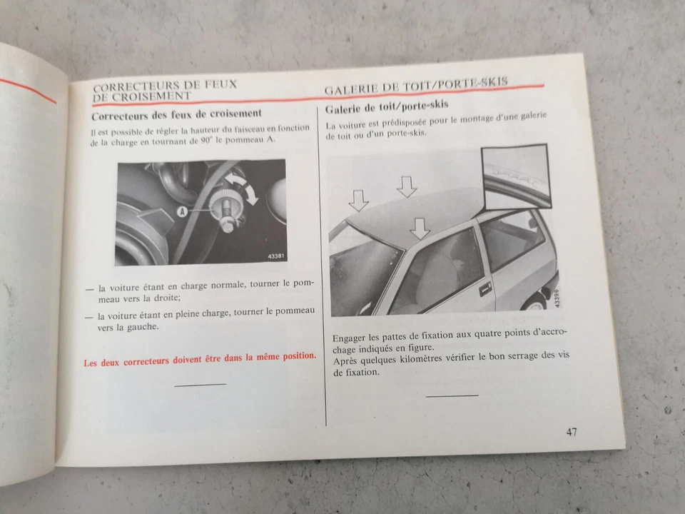 lancia autobianchi ypsilon 10 uso manutenzione francese notice d'entretien 1985 - Immagine 3 di 4