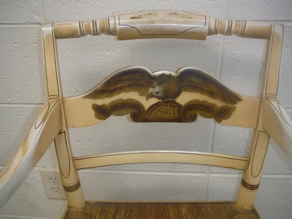 SILLÓN ÁGUILA PINTADO L. HITCHCOCK VINTAGE BUEN ESTADO RESISTENTE CONNECTICUT Foto 4 de 4