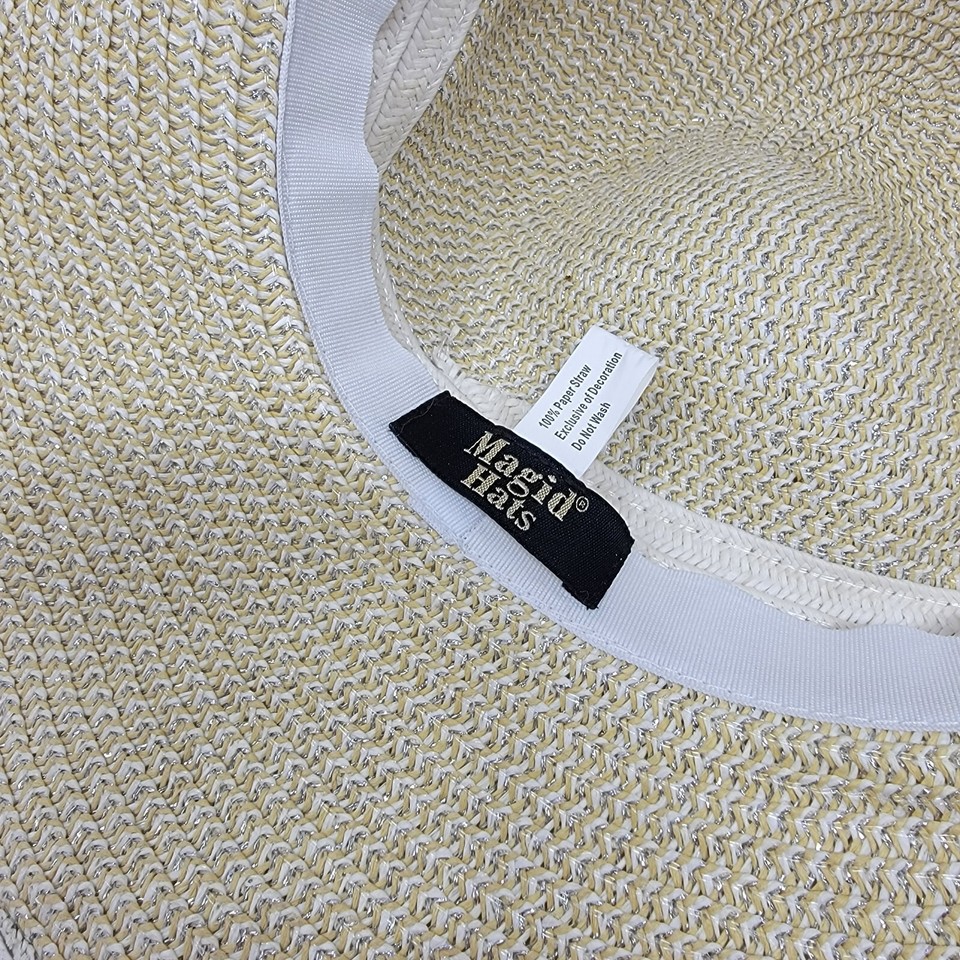 Magid Hats 100 Paper Woven Straw Wide Brim Sun Hat One Size Metallic