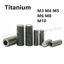 Titanium GR2 Hex Socket Set Screw Cup Point Grub Screws M3 M4 M5 M6 M8 M10