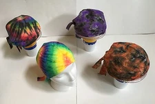 *New* Handmade, Tie Dye Biker Skull Cap, Doo Rag, Bandana, 30 Years Experience!
