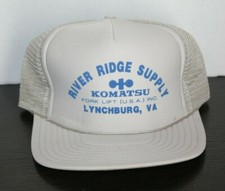 Vintage Komatsu Fork Lift Lynchburg Virgina Trucker Hat River Ridge Supply Tract