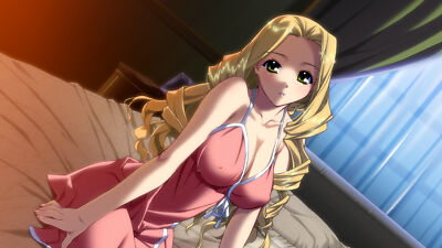 Anime bed blonde hair dress erect nipples game cg Custom Gaming Mat Desk