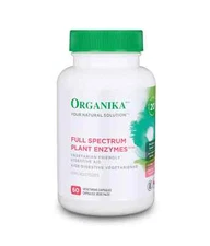 Organika Full Spectrum Plant Enzymes Vegetarian Friendly Digestive Aid 60pcs NEW