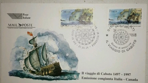 ITALY - CANADA - 1997 Joint FDC Envelope "VIAGGIO DI CABOTO" 1497