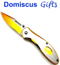 7" NEW! WARTECH Gold Silver Spring Assisted POCKET KNIFE Folding Knives 