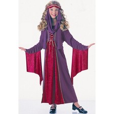 Purple Maroon Gothic Princess Velvet Trimmed Dress w/Headpiece Child L 12-14