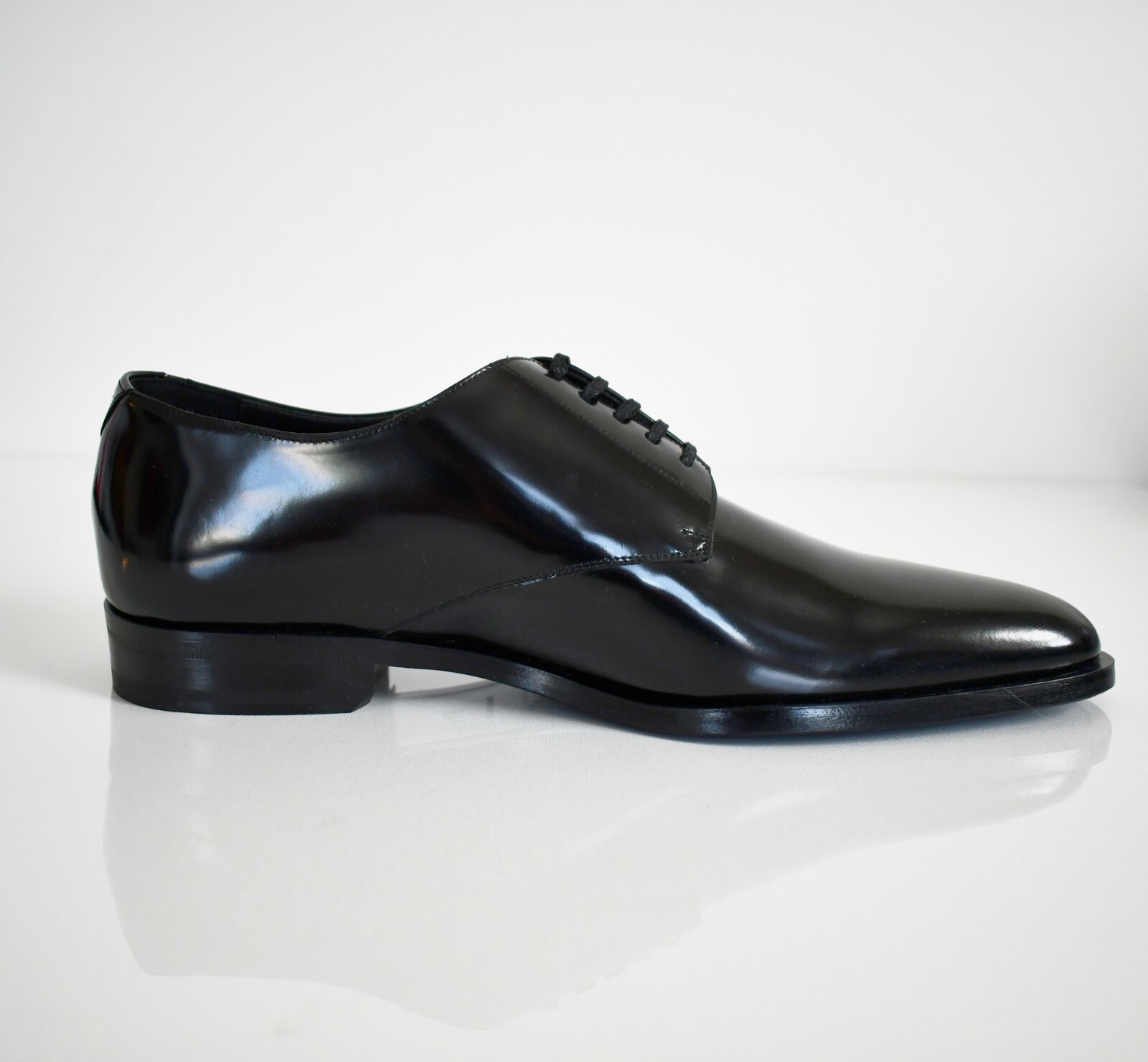 Scarpe formali Saint Laurent in pelle verniciata nera MONTAIGNE 25 DERBY EUR 45 US 12