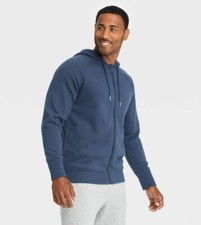 Men's Cotton Fleece Full Zip Hoodie - All in Motion Navy Heather Dark Blue XL