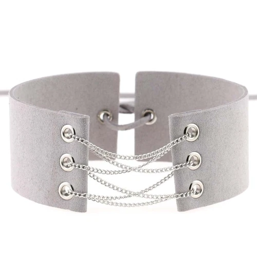 Gothic Samt breit mit Kette Choker Halskette Punk verstellbar Halsband Zubehör - Bild 46 von 55
