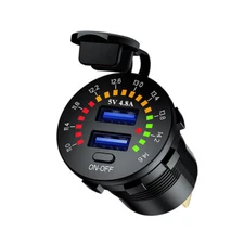 12V Dual USB Car Fast Charger Cigarette Lighter Socket Adapter For Cell Phone