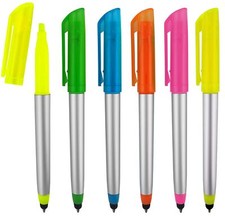 Stylus Ballpoint Pen with Highlighter Tips, 3 in 1 Combo Stylus for Touchscre...