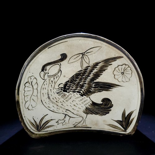 9.2"Chinese Antique Porcelain Song Cizhou Kiln Painting Bird Pillow - Picture 2 of 9