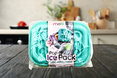 Melii Pop-it Lunch Box Ice Packs   2 Piece Set Green & Blue,Reusable & Slim