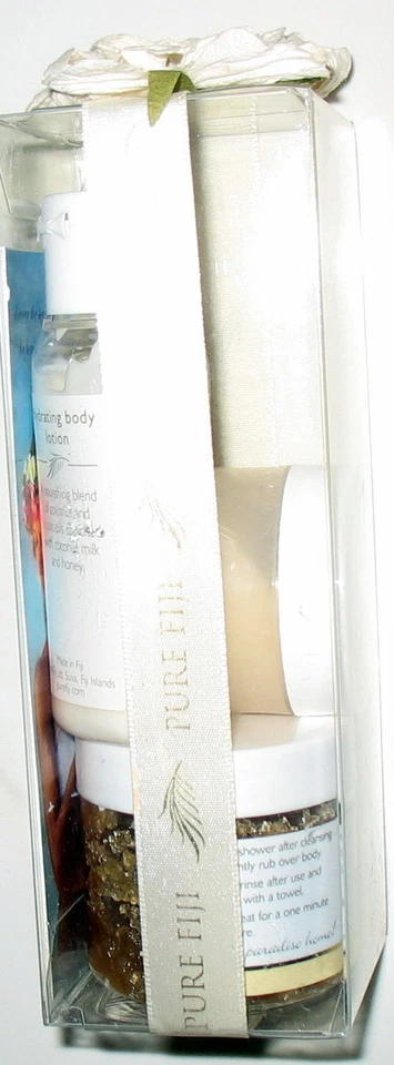 ЧИСТЫЙ FIJI HOME SPA ПОЛУЧИТЬ СВЕТЯЩИЙСЯ РИТУАЛЬНЫЙ СКРАБ, МАСЛО, ЛОСЬОН, МАСЛО - 4 ПРОДУКТА - Изображение 3 из 4