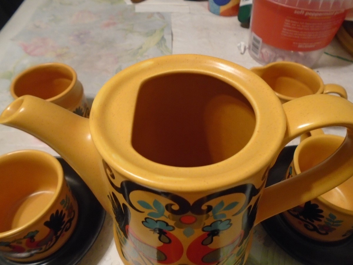Sadler Rooster Vintage 1960's 16 Piece Coffee Set Grouping