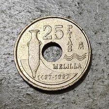 SPAIN 🇪🇦 25 PESETAS COIN 1997 (COMMEMORATIVE ISSUE / MELILLA)
