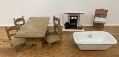 Sylvanian Families Konvolut Tischkamin Bad Waschbecken
