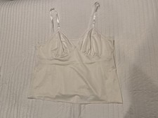 VTG Shadowline Camisole Women s White Spaghetti Strap Lace Trim Lingerie Sz 42