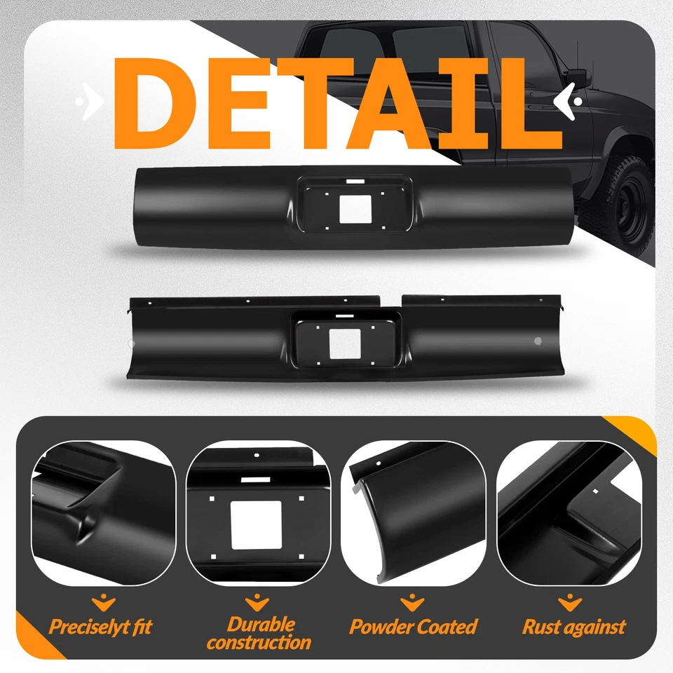 Parachoques trasero con placa de licencia para 1994-2003 S10 Sonoma GMC Fleetside Foto 4 de 4