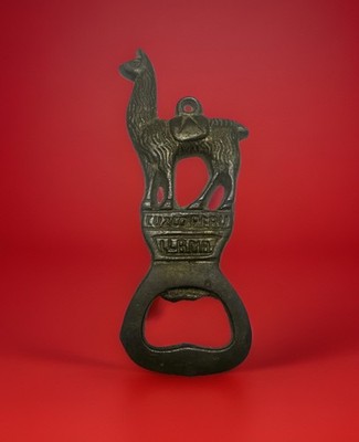 1970s Vintage Brass Peruvian Llama  Bottle  Opener Cusco Cuzco Peru Souvenir