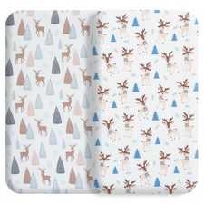 Bassinet Bed Set 2 Pcs Fits Rectangle Oval Halo Hourglass Mattress Stretchy B...