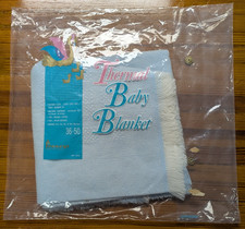 VTG 70s 80s JC Penney 36X50 Thermal Baby Blanket Boy Blue NEW