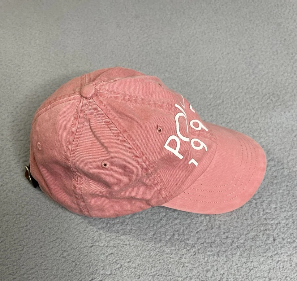 Polo Ralph Lauren Stadium Dye Polo 1992 Chapéu Escrita 6 Painéis Pulseira de Couro Rosa - Imagem 4 de 4