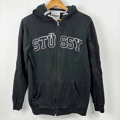 Stussy Jacket Mens S Black Long Sleeve Full Zip Hoodie