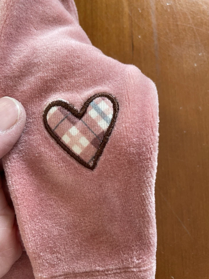 Ely’s & Co NWOT Rust/Ivory Plaid Bear Velour Drop Seat Footie & Hat-Newborn - Image 4 of 4