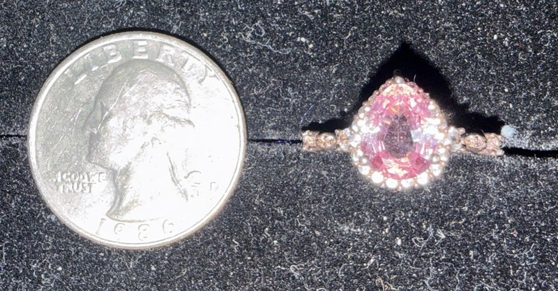 Vintage Sterling Silver Pink Sapphire Pear-Shaped Ring Size 7