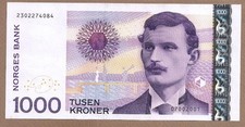 NORWAY: 1000 Kroner Banknote,(UNC),P-52a, 2001,No Reserve!