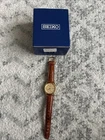 Vintage Seiko Gold Tone Alarm Analog Quartz Watch 7223-6040 Tested With Box