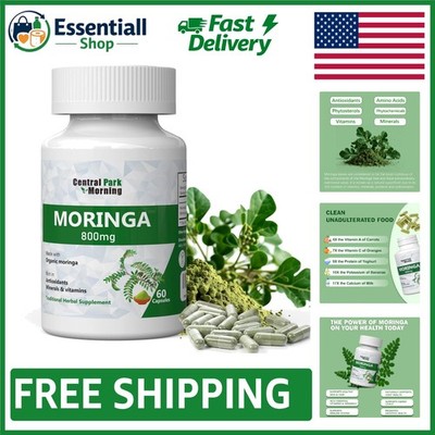 800mg Moringa Capsules - 60 Vegetarian Capsules for Daily Health Boost