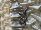 vintage pewter like metal rudolph reindeer christmas holiday earrings old stock — photo 2