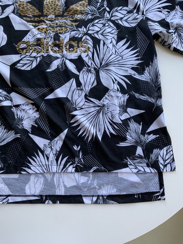 Adidas Woman Top UK Size 14 Black&White Animal Print Logo - Picture 4 of 6